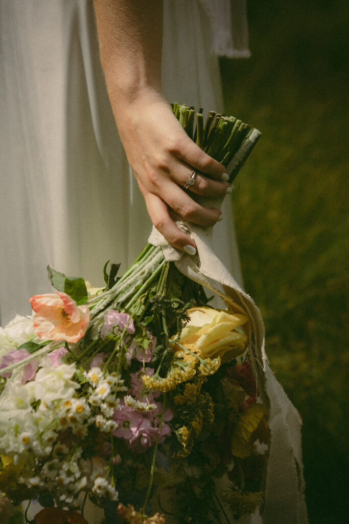 detail shot of wedding bouquet
