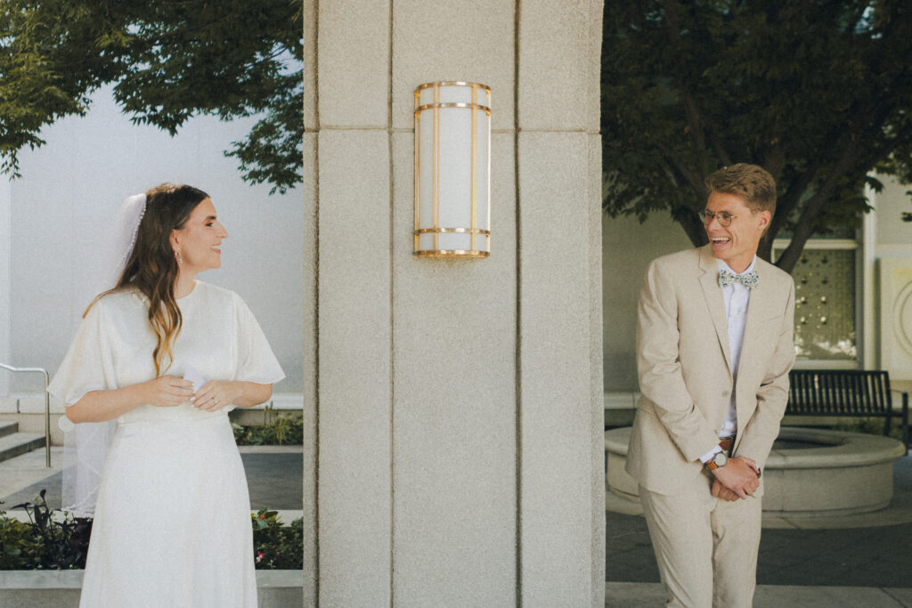 first look for bride and groom