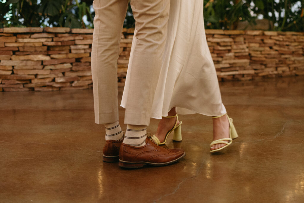 bride and groom wedding shoes