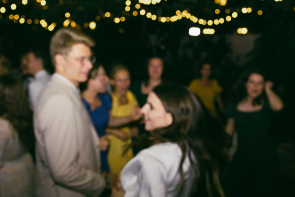 blurry wedding dance photo