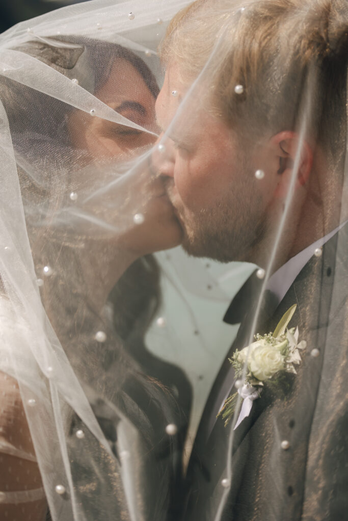 pearl veil shot bridal session